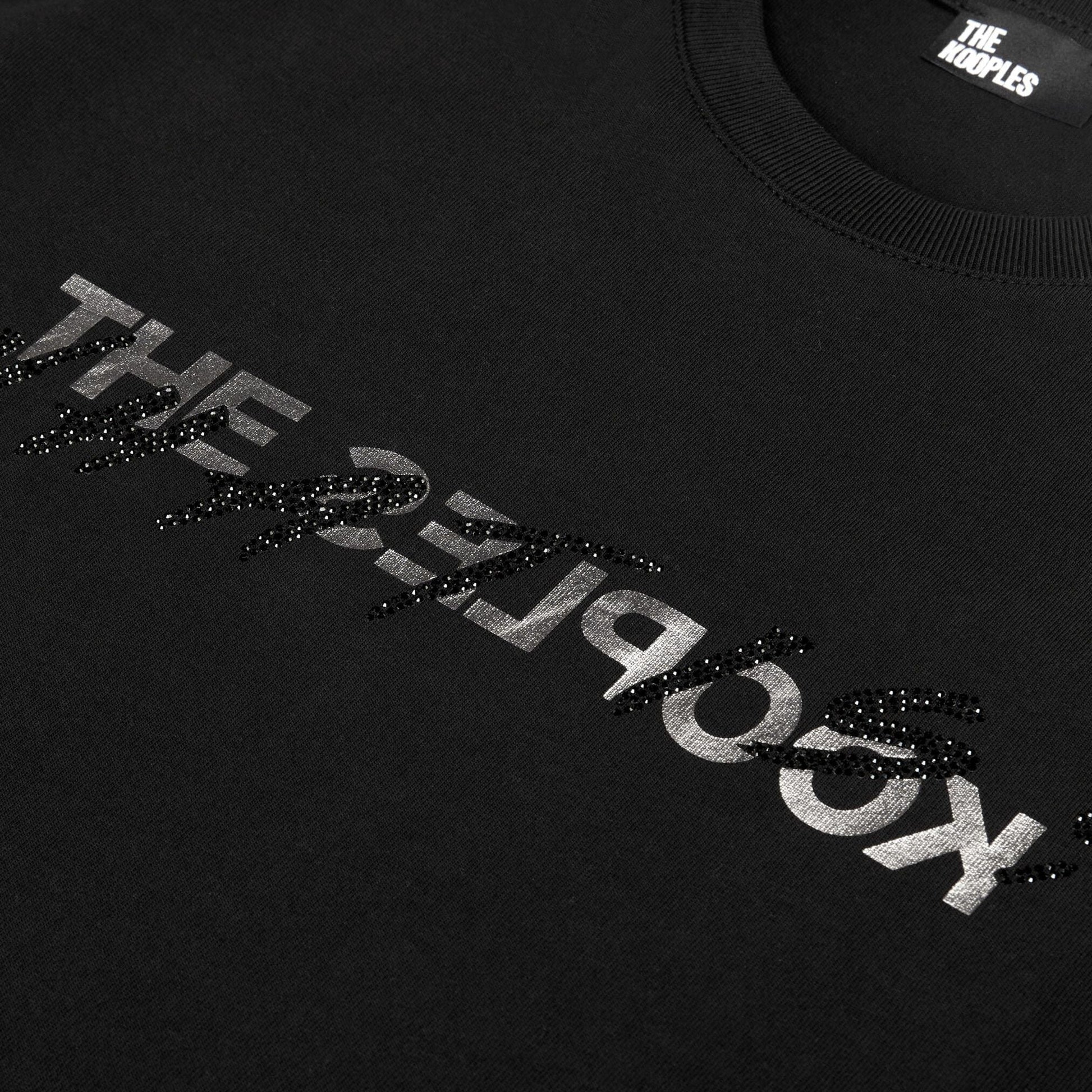 T-SHIRT WHAT IS AVEC STRASS NOIR