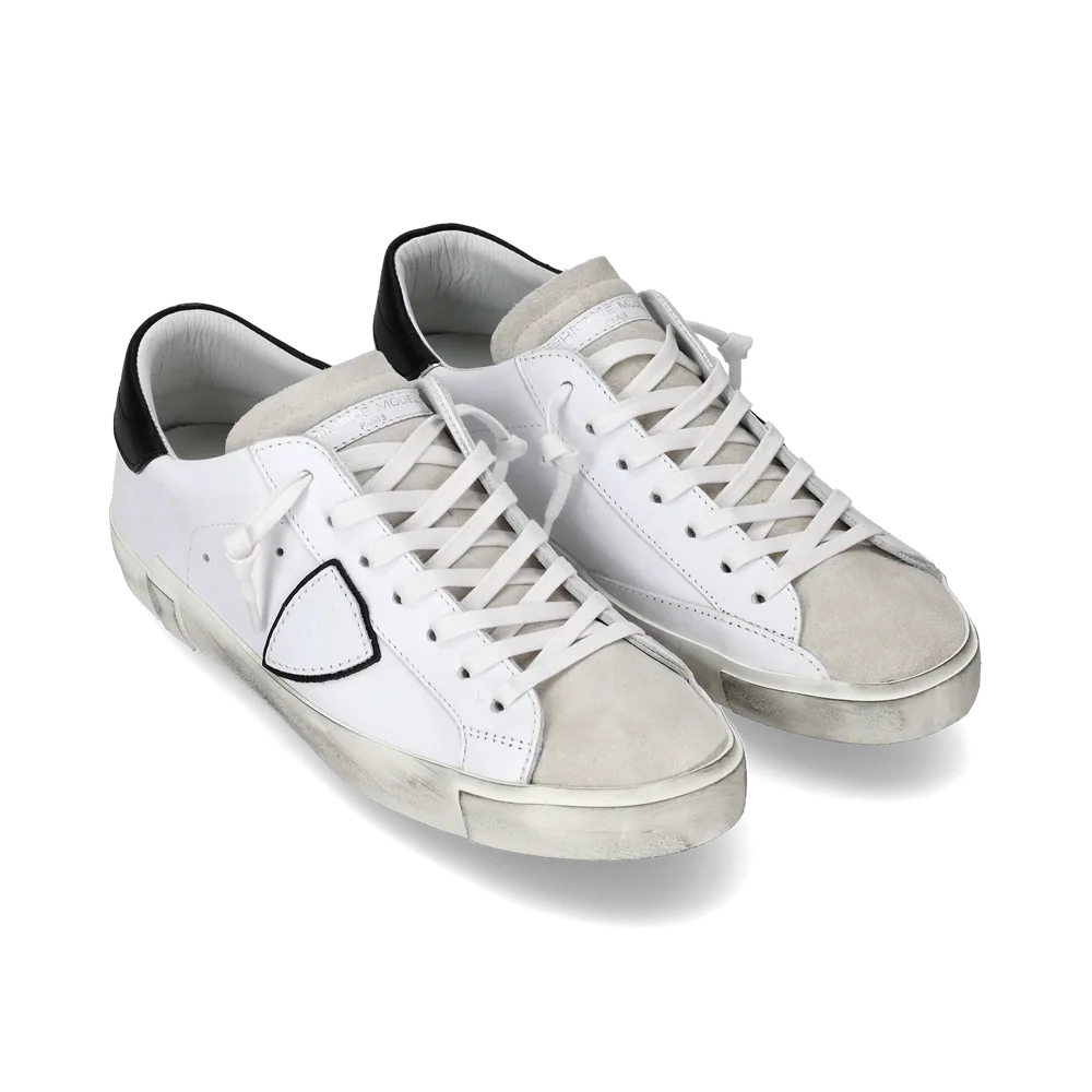 Basket basse Prsx homme - blanc et noir